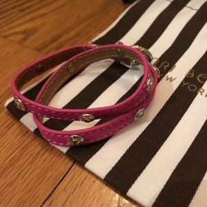 Henri Bendel Pink Wrap Leather Bracelet